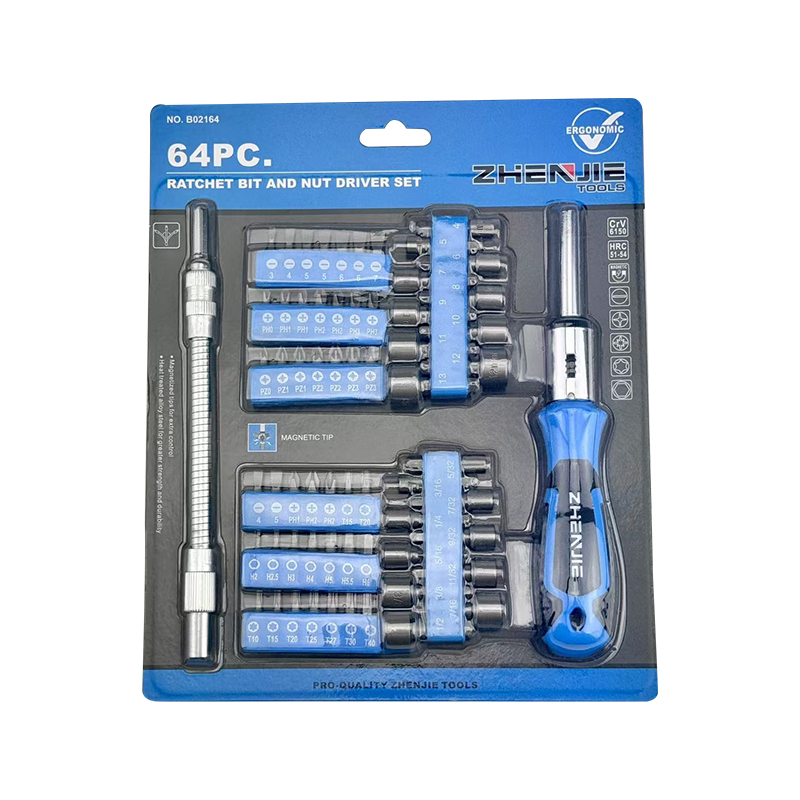 64pc Ratchet Bit & Nut Driver Conjunto